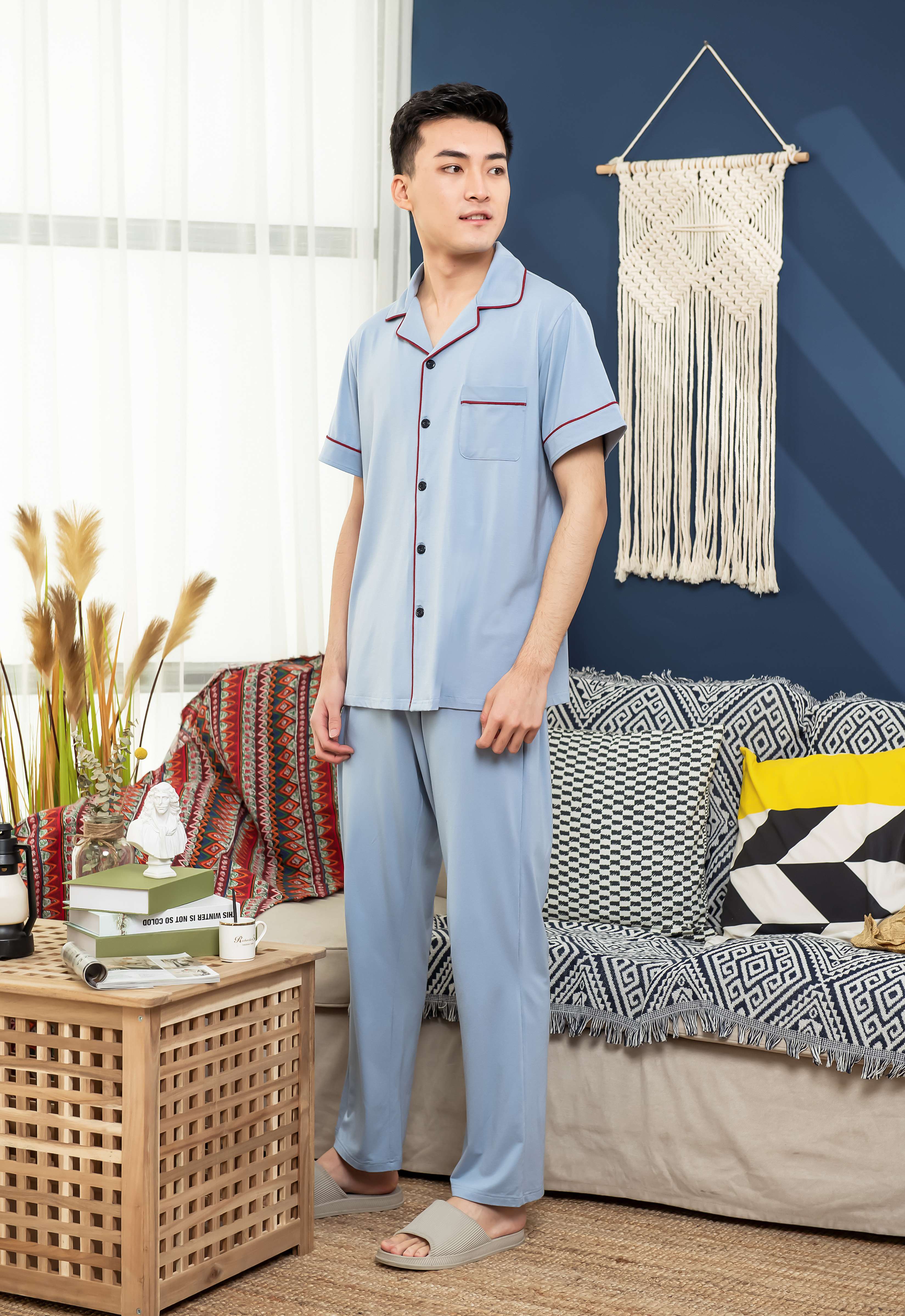 竹纤维男士短袖家居服