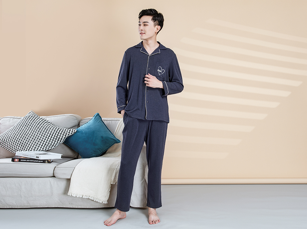 竹纤维轻暖男士家居服